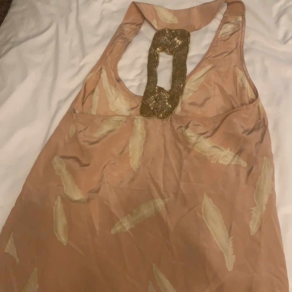 Karen Zambos Feather tank with gold detail size P